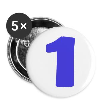 1. 1 JAHR. 1. JAHRESTAG. 1 JAHR GEBURTSTAG - Buttons groß 56 mm (5er Pack) - Weiß - Vorne
