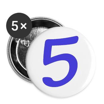 5. 5 JAHRE. 5-JÄHRIGES JUBILÄUM. 5-JÄHRIGES JUBILÄUM. 5. - Buttons groß 56 mm (5er Pack) - Weiß - Vorne