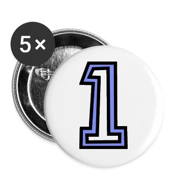 1. 1 JAHR. 1. JAHRESTAG. 1 JAHR GEBURTSTAG - Buttons groß 56 mm (5er Pack) - Weiß - Vorne