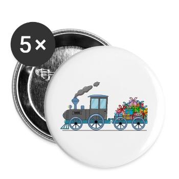 Children's train railway with trailer grey - Buttons large 2.2''/56 mm (5-pack) - white - Front
