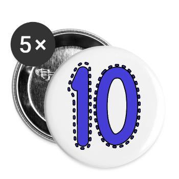 10. 10 YEARS. 10th ANNIVERSARY. 10 YEAR ANNIVERSARY. - Buttons large 2.2''/56 mm (5-pack) - white - Front