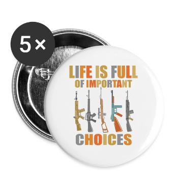 Schießen Sportschießen Sportschütze - Buttons groß 56 mm (5er Pack) - Weiß - Vorne