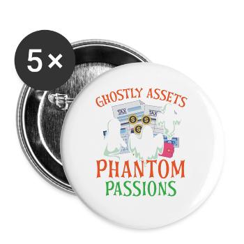 Gespenstisches Vermögen Phantom Leidenschaften Gru - Buttons groß 56 mm (5er Pack) - Weiß - Vorne
