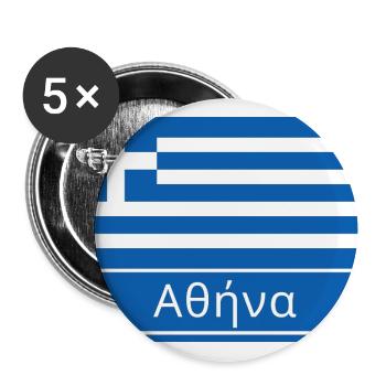 Athen auf Griechisch geschrieben - Buttons groß 56 mm (5er Pack) - Weiß - Vorne