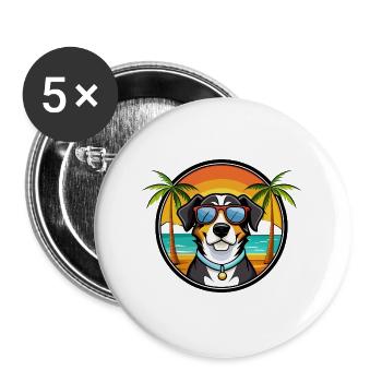 Entlebucher Sennenhund Rasse Cartoon Sonnenbrille - Buttons groß 56 mm (5er Pack) - Weiß - Vorne