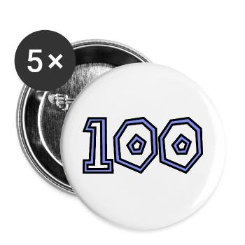 100. 100 YEARS. 100th ANNIVERSARY. 100 BIRTHDAY - Buttons large 2.2''/56 mm (5-pack) - white - Front