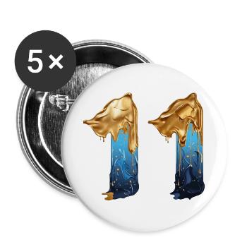 NO. 11 NUMBER 11 COOL 11TH BIRTHDAY - Buttons large 2.2''/56 mm (5-pack) - white - Front