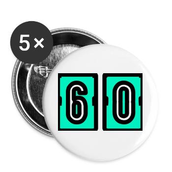 60. 60. GEBURTSTAG. Geburtstag 60 Jahre - Buttons groß 56 mm (5er Pack) - Weiß - Vorne