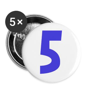 5. 5 JAHRE. 5-JÄHRIGES JUBILÄUM. 5-JÄHRIGES JUBILÄUM. 5 - Buttons groß 56 mm (5er Pack) - Weiß - Vorne