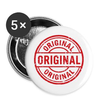 Ursprüngliches Grunge-Gummistempel-Abzeichen-Vektordesign - Buttons groß 56 mm (5er Pack) - Weiß - Vorne