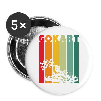 GoKart Vintage Style - Buttons groß 56 mm (5er Pack) - Weiß - Vorne