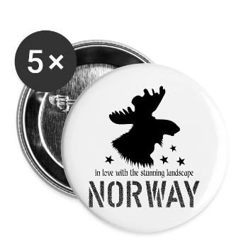 Norway - Buttons groß 56 mm (5er Pack) - Weiß - Vorne