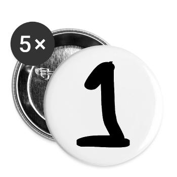 1. 1 Jahr. 1. JUBILÄUM. 1-JÄHRIGES JUBILÄUM - Buttons groß 56 mm (5er Pack) - Weiß - Vorne