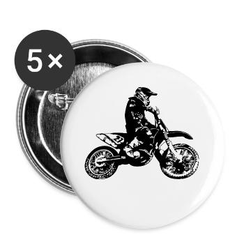 mx motorradfahrer - Buttons groß 56 mm (5er Pack) - Weiß - Vorne