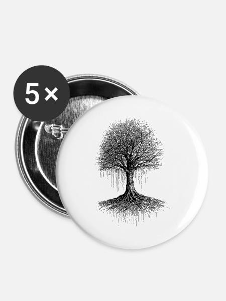 Echo der Wurzeln - Buttons groß 56 mm (5er Pack) - Weiß