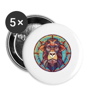 Pavian buntes Aquarell Tier Haustier Illustration - Buttons groß 56 mm (5er Pack) - Weiß - Vorne