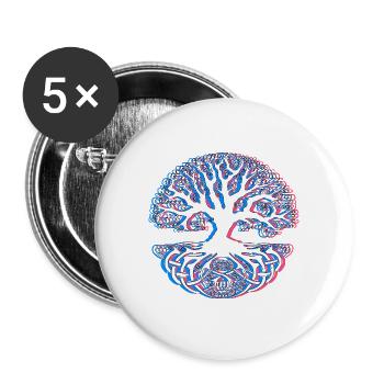 Baum - Buttons groß 56 mm (5er Pack) - Weiß - Vorne