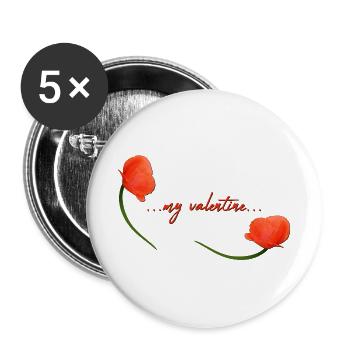 my valentine Valentin - Buttons groß 56 mm (5er Pack) - Weiß - Vorne