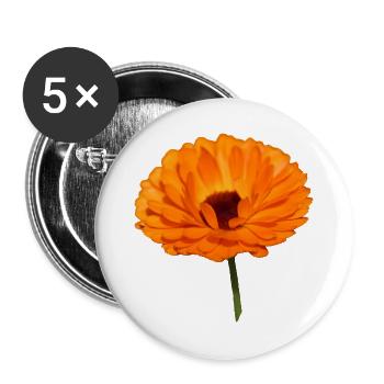 Ringelblume Ringelblumen orangene Blume Calendula - Buttons groß 56 mm (5er Pack) - Weiß - Vorne