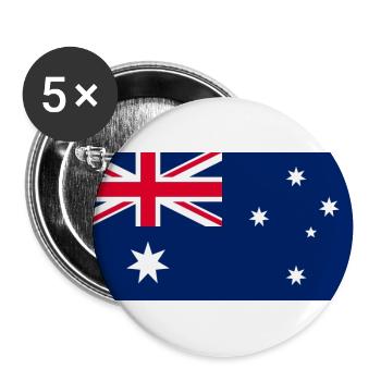 Australien - Buttons groß 56 mm (5er Pack) - Weiß - Vorne