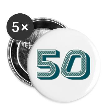 50. 50 YEARS. 50th ANNIVERSARY. 50TH ANNIVERSARY. - Buttons large 2.2''/56 mm (5-pack) - white - Front