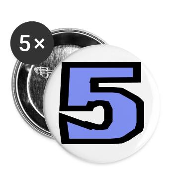 5. 5 JAHRE. 5-JÄHRIGES JUBILÄUM. 5-JÄHRIGES JUBILÄUM. 5. - Buttons groß 56 mm (5er Pack) - Weiß - Vorne