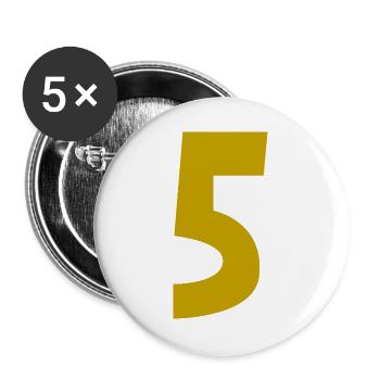 5. 5 JAHRE. 5-JÄHRIGES JUBILÄUM. 5-JÄHRIGES JUBILÄUM. 5 - Buttons groß 56 mm (5er Pack) - Weiß - Vorne