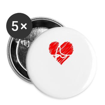 Sylt Skyline Nordsee Herzschlag Nordfriesen Sylter - Buttons groß 56 mm (5er Pack) - Weiß - Vorne