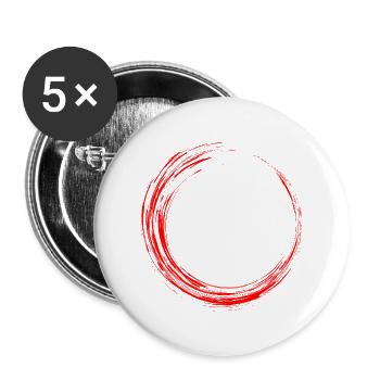 Kreis Design Style Neu Rot - Buttons groß 56 mm (5er Pack) - Weiß - Vorne