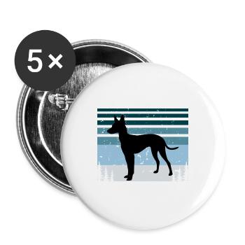 Cirneco Dell Etna Dog Love Silhouette Retro Sonnenuntergang - Buttons groß 56 mm (5er Pack) - Weiß - Vorne