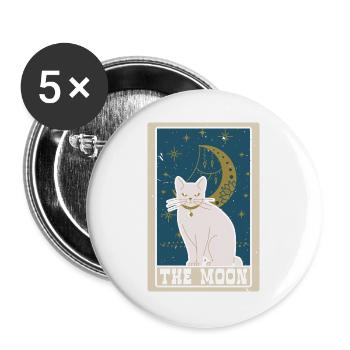 Der Mond Tarotkarte Schamane Wahrsagerei - Buttons groß 56 mm (5er Pack) - Weiß - Vorne