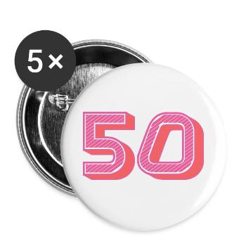 50. 50 YEARS. 50th ANNIVERSARY. 50TH ANNIVERSARY. - Buttons large 2.2''/56 mm (5-pack) - white - Front