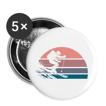 Powderday - Buttons groß 56 mm (5er Pack) - Weiß - Vorne