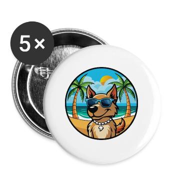 Magyar Agar Dog Breed Cartoon Sunglasses Beach - Buttons large 2.2''/56 mm (5-pack) - white - Front