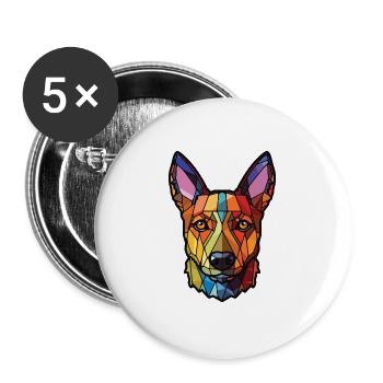 Lancashire Heeler Ormskirk Terrier Hund Aquarell - Buttons groß 56 mm (5er Pack) - Weiß - Vorne