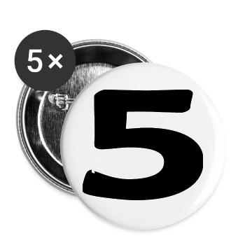 5. 5 JAHRE. 5-JÄHRIGES JUBILÄUM. 5-JÄHRIGES JUBILÄUM. 5. - Buttons groß 56 mm (5er Pack) - Weiß - Vorne