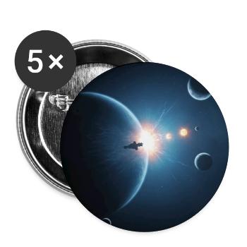 Mystische Mondphasen - Buttons groß 56 mm (5er Pack) - Weiß - Vorne