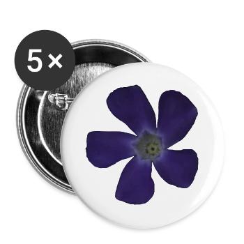 Immergrün lila Blume lila Blüte - Buttons groß 56 mm (5er Pack) - Weiß - Vorne