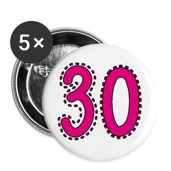 30. 30 YEARS. 30th ANNIVERSARY. 30 YEARS ANNIVERSARY. - Buttons large 2.2''/56 mm (5-pack) - white - Front