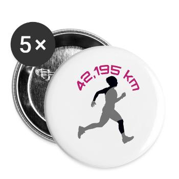 Marathon - Buttons groß 56 mm (5er Pack) - Weiß - Vorne