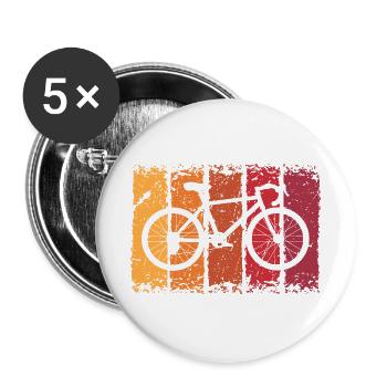 Fahrrad - Buttons groß 56 mm (5er Pack) - Weiß - Vorne
