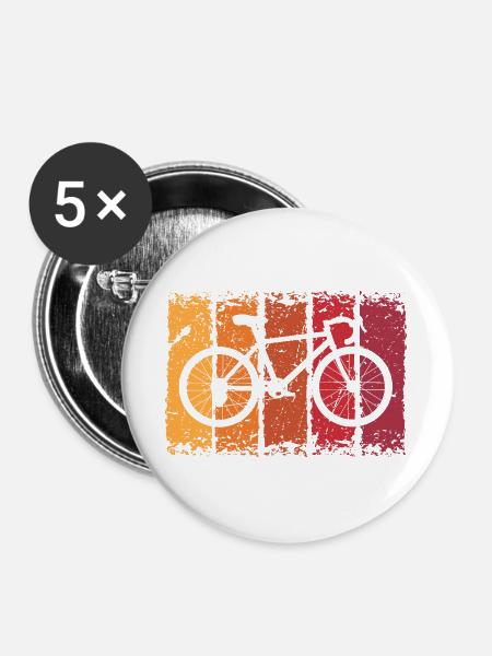 Fahrrad - Buttons groß 56 mm (5er Pack) - Weiß