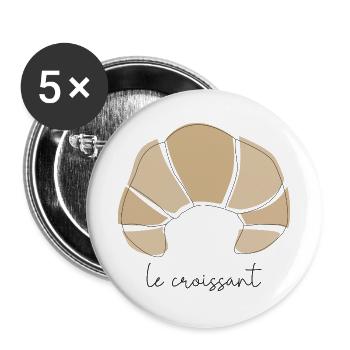 Croissant³. - Buttons groß 56 mm (5er Pack) - Weiß - Vorne
