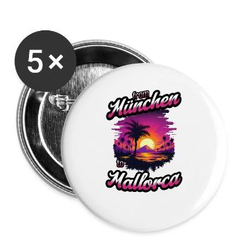 From München to Mallorca - Purple Text Edition - Buttons groß 56 mm (5er Pack) - Weiß - Vorne