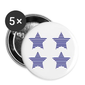 STERN. STERNE. STERN. STERNE. FEST. JAHRESTAG - Buttons groß 56 mm (5er Pack) - Weiß - Vorne
