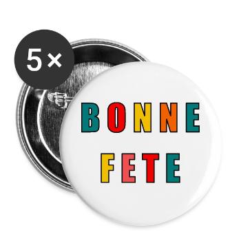 MUTTERTAG. SCHÖNEN MUTTERTAG. MAMA - Buttons groß 56 mm (5er Pack) - Weiß - Vorne