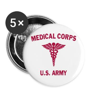 AVM WW2 USA MEDICAL CORPS US Flagge ROT - Buttons groß 56 mm (5er Pack) - Weiß - Vorne