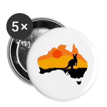 Kangoroo Australien Tiere Tier Wildnis - Buttons groß 56 mm (5er Pack) - Weiß - Vorne