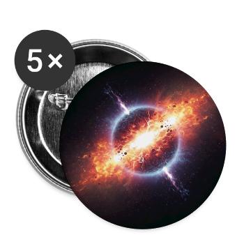 Kosmischer Orbit Kunstdruck - Buttons groß 56 mm (5er Pack) - Weiß - Vorne