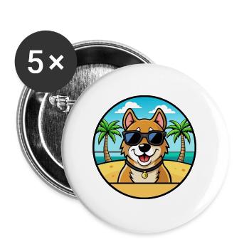 Alano Espanol Dog Breed Cartoon Sunglasses Beach - Buttons large 2.2''/56 mm (5-pack) - white - Front